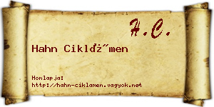 Hahn Ciklámen névjegykártya